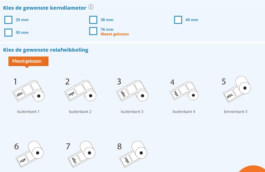 printscreen kerndiameter en rolafwikkeling
